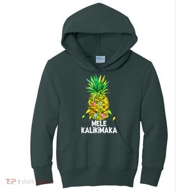Mele Kalikimaka Pineapple Christmas Lights Kids Hoodie