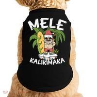 Mele Kalikimaka Palm Tree Hawaiian Christmas In July Doggie Tank thumb 0