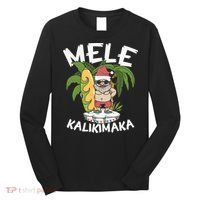 Mele Kalikimaka Palm Tree Hawaiian Christmas In July Long Sleeve Shirt thumb 0