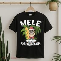 Mele Kalikimaka Palm Tree Hawaiian Christmas In July T-Shirt thumb 2