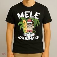 Mele Kalikimaka Palm Tree Hawaiian Christmas In July T-Shirt thumb 3