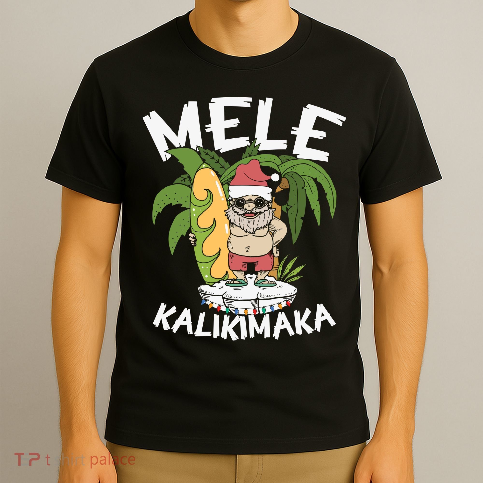 Mele Kalikimaka Palm Tree Hawaiian Christmas In July T-Shirt