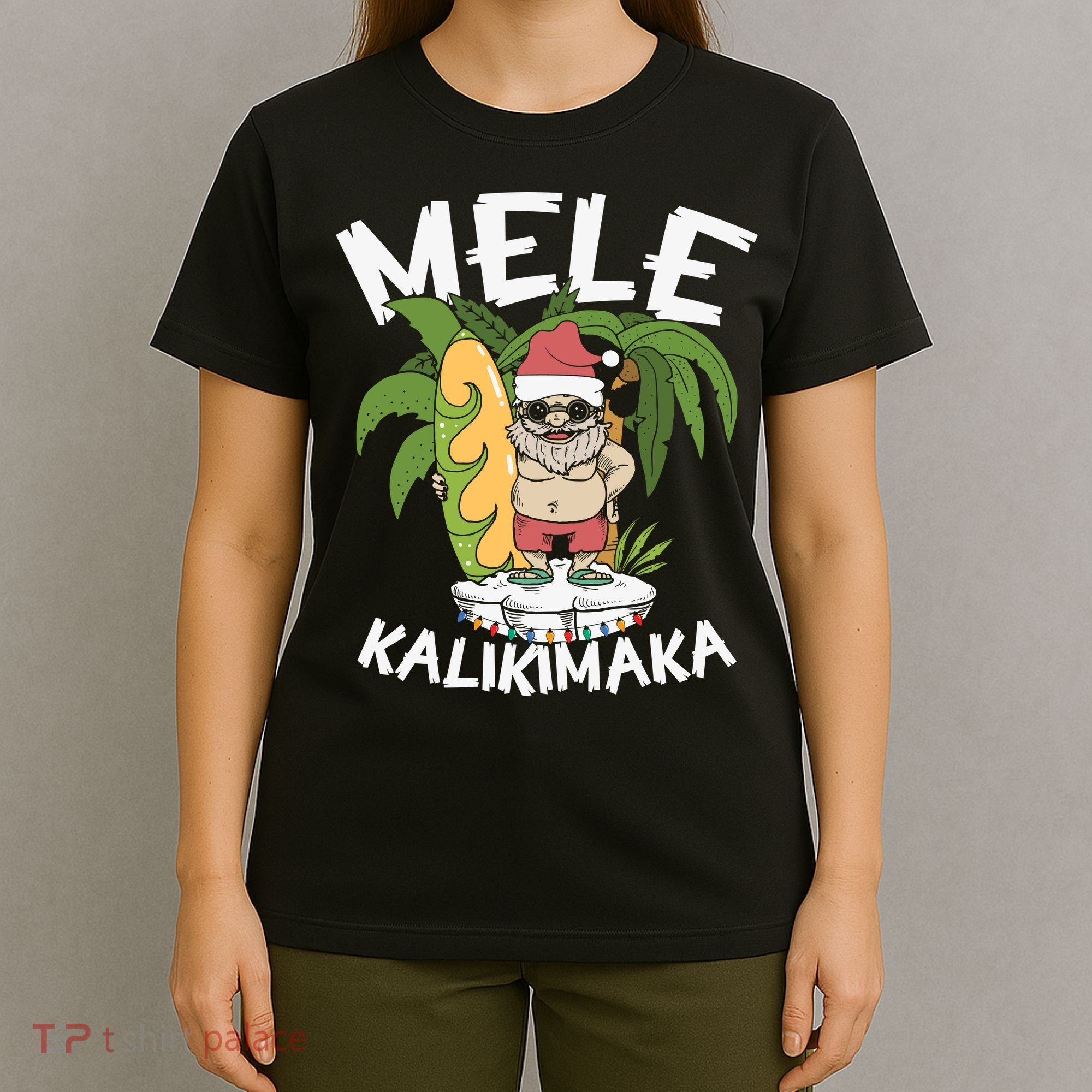 Mele Kalikimaka Palm Tree Hawaiian Christmas In July T-Shirt