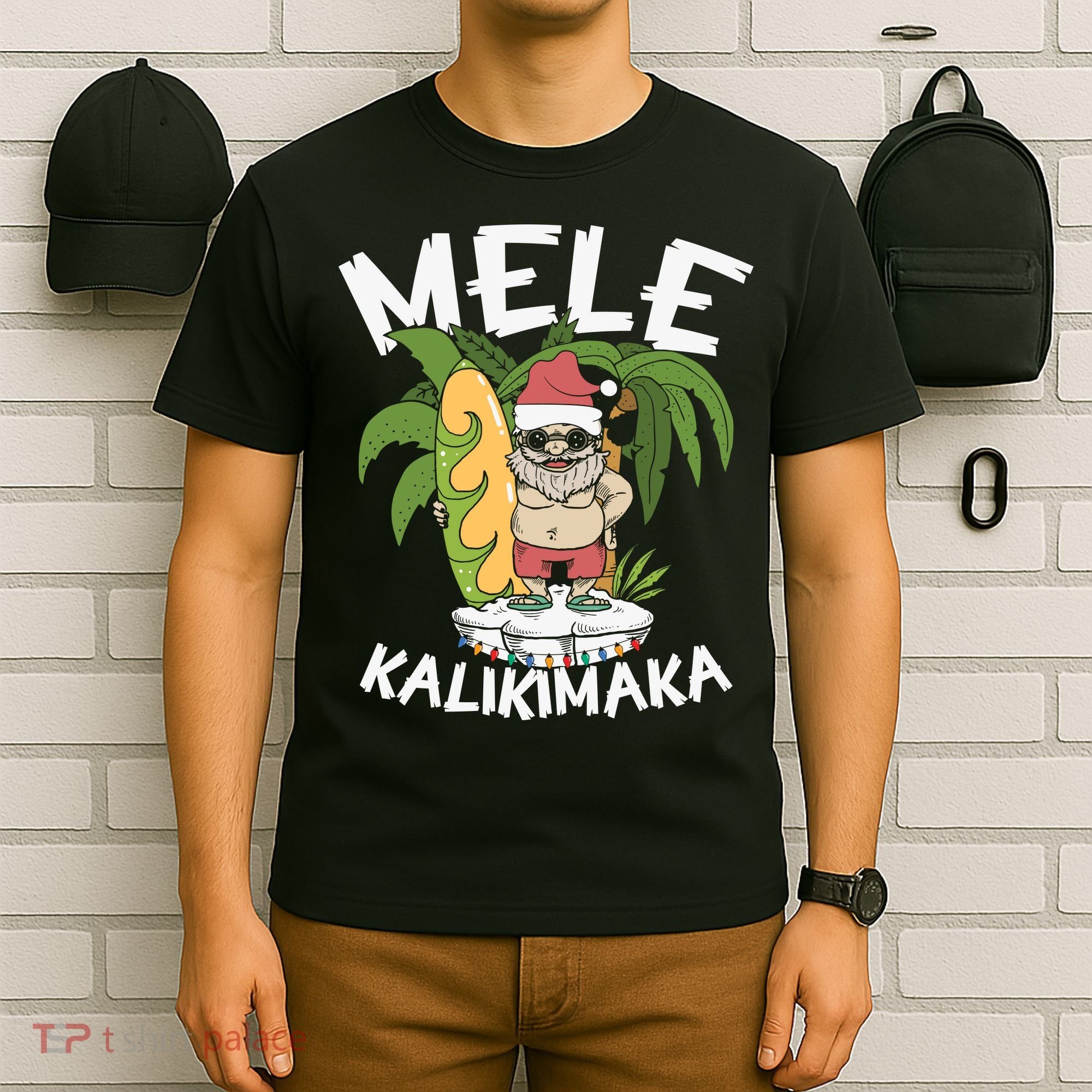 Mele Kalikimaka Palm Tree Hawaiian Christmas In July T-Shirt