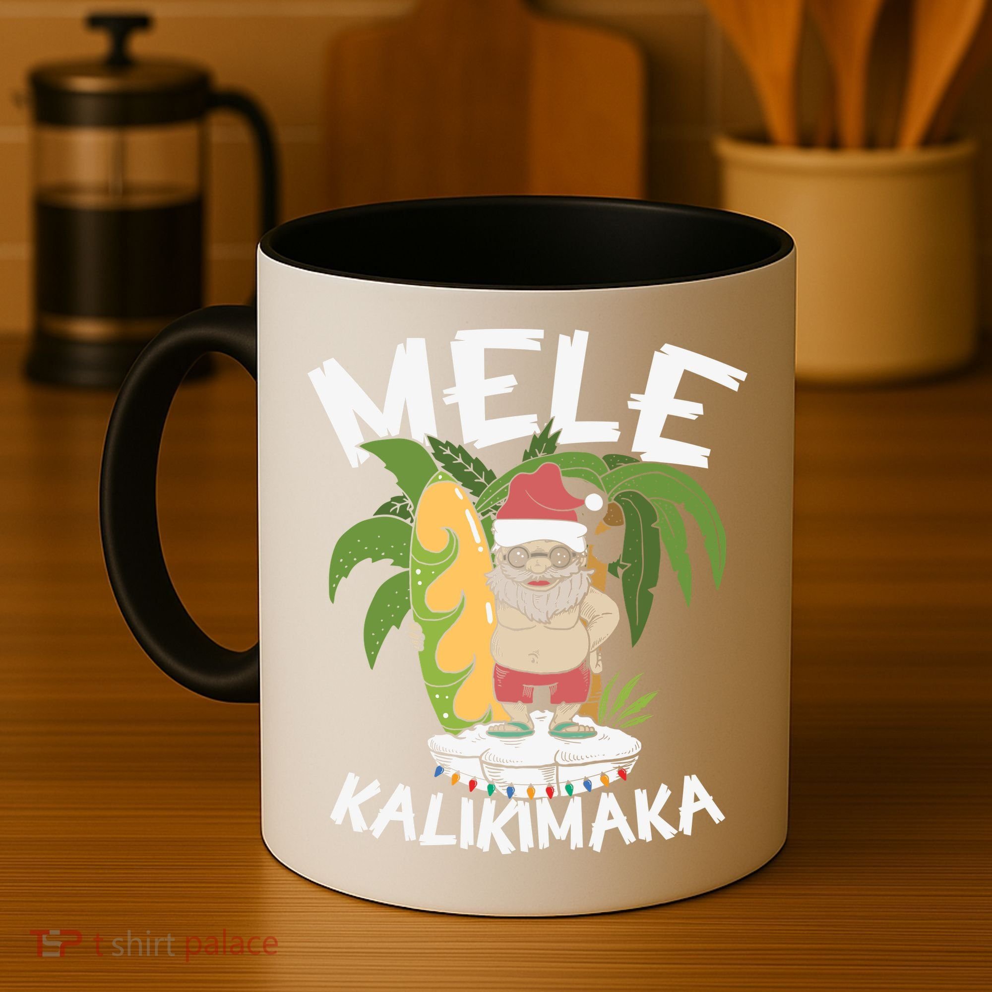 Mele Kalikimaka Palm Tree Hawaiian Christmas In July Coffee Mug