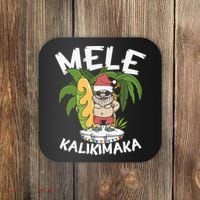Mele Kalikimaka Palm Tree Hawaiian Christmas In July Coaster thumb 0