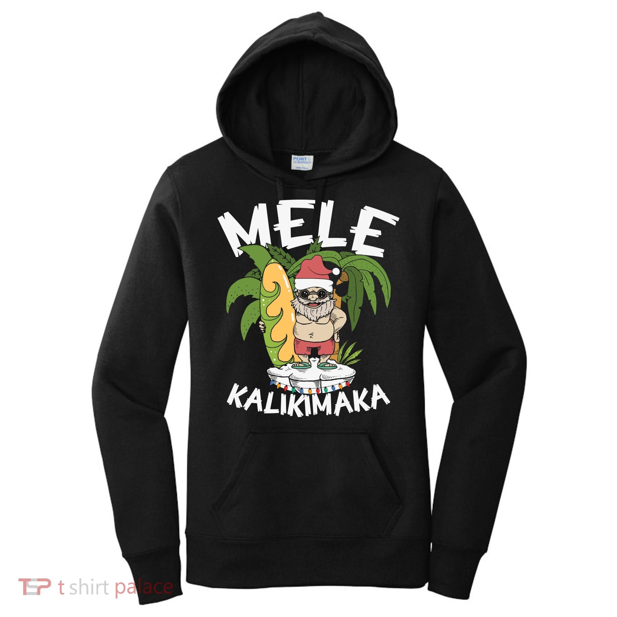 Mele Kalikimaka Palm Tree Hawaiian Christmas In July Women's Hoodie