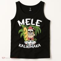 Mele Kalikimaka Palm Tree Hawaiian Christmas In July Tank Top thumb 2