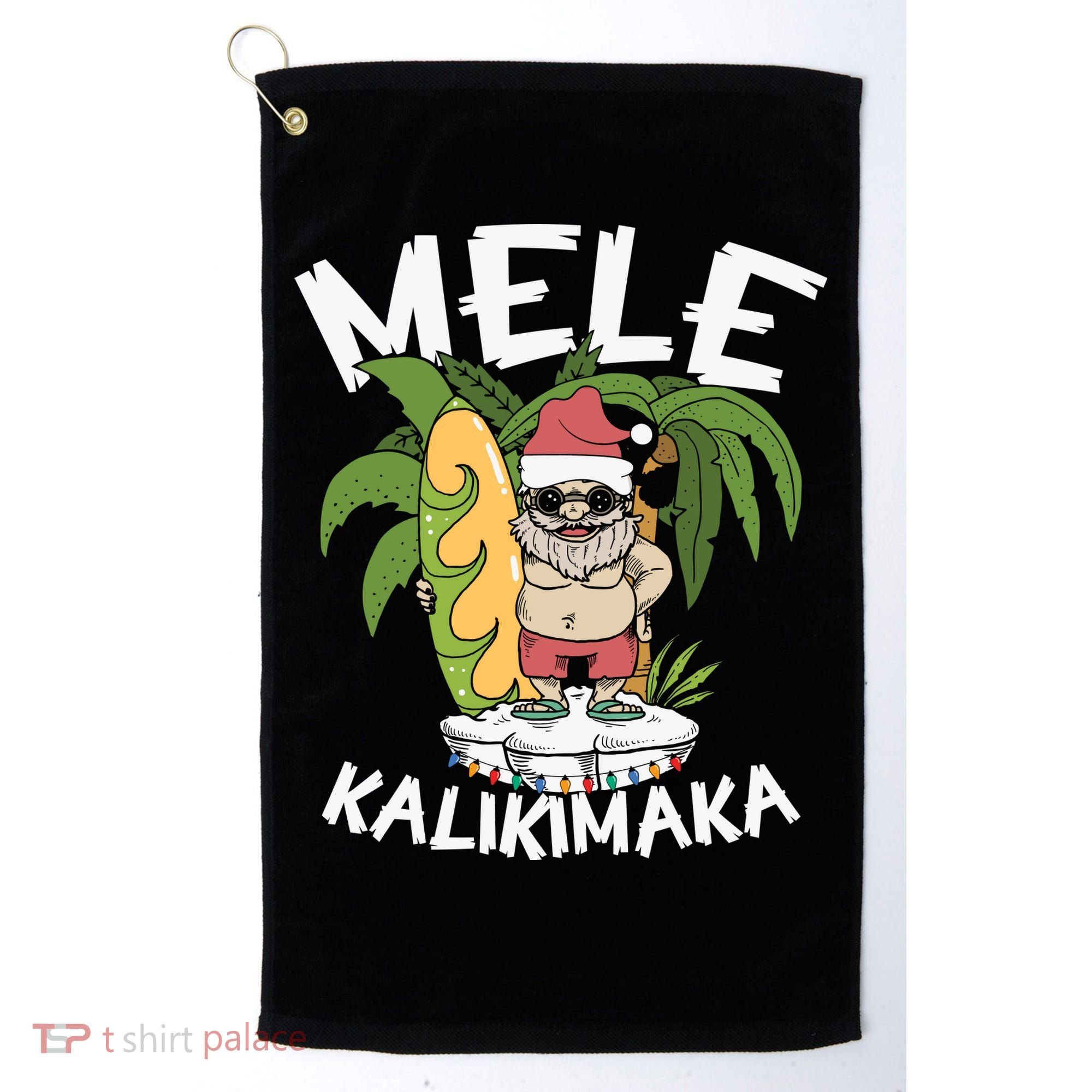 Mele Kalikimaka Palm Tree Hawaiian Christmas In July Golf Towel