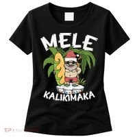 Mele Kalikimaka Palm Tree Hawaiian Christmas In July Women's T-Shirt thumb 0