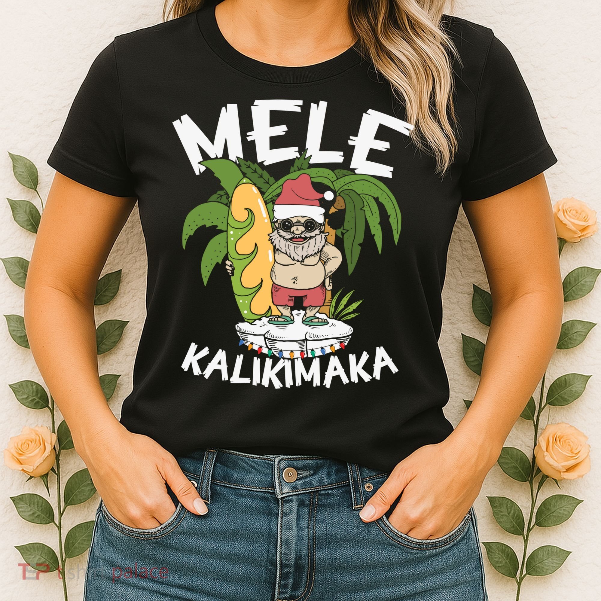 Mele Kalikimaka Palm Tree Hawaiian Christmas In July Women's T-Shirt