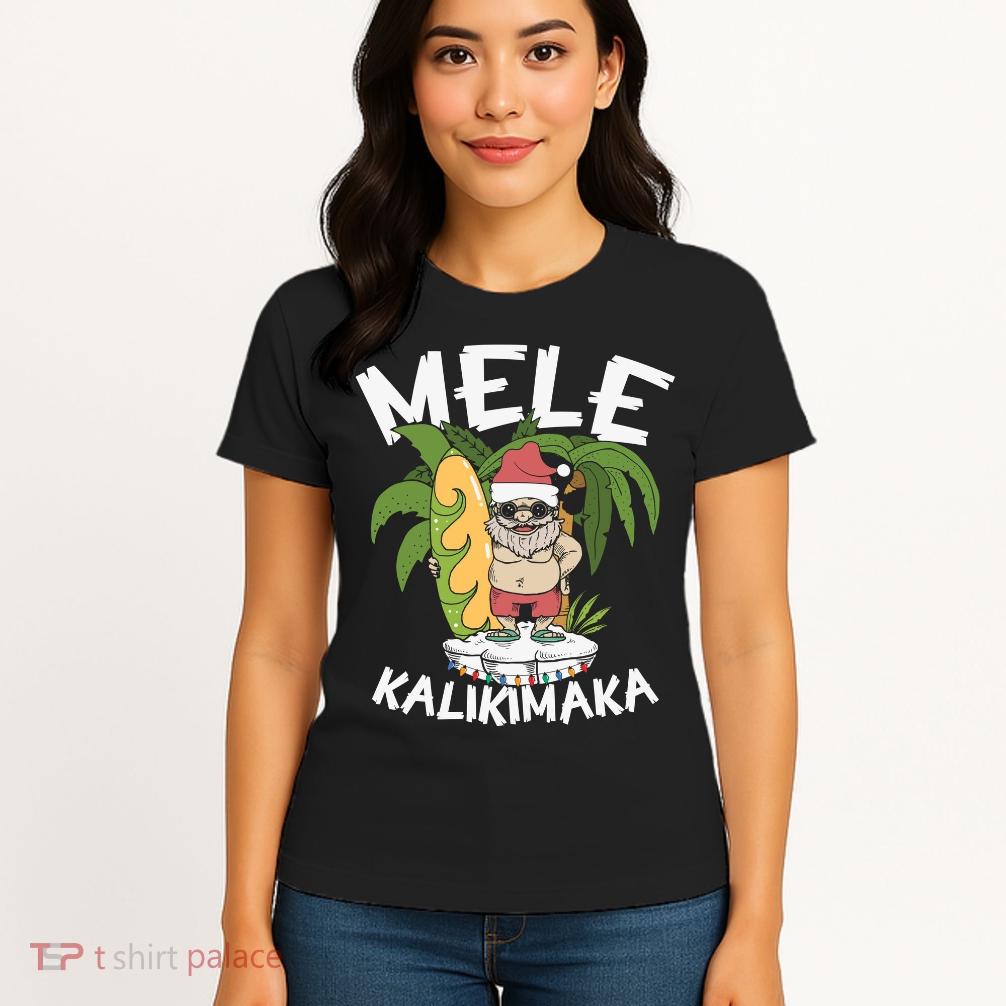 Mele Kalikimaka Palm Tree Hawaiian Christmas In July Women's T-Shirt