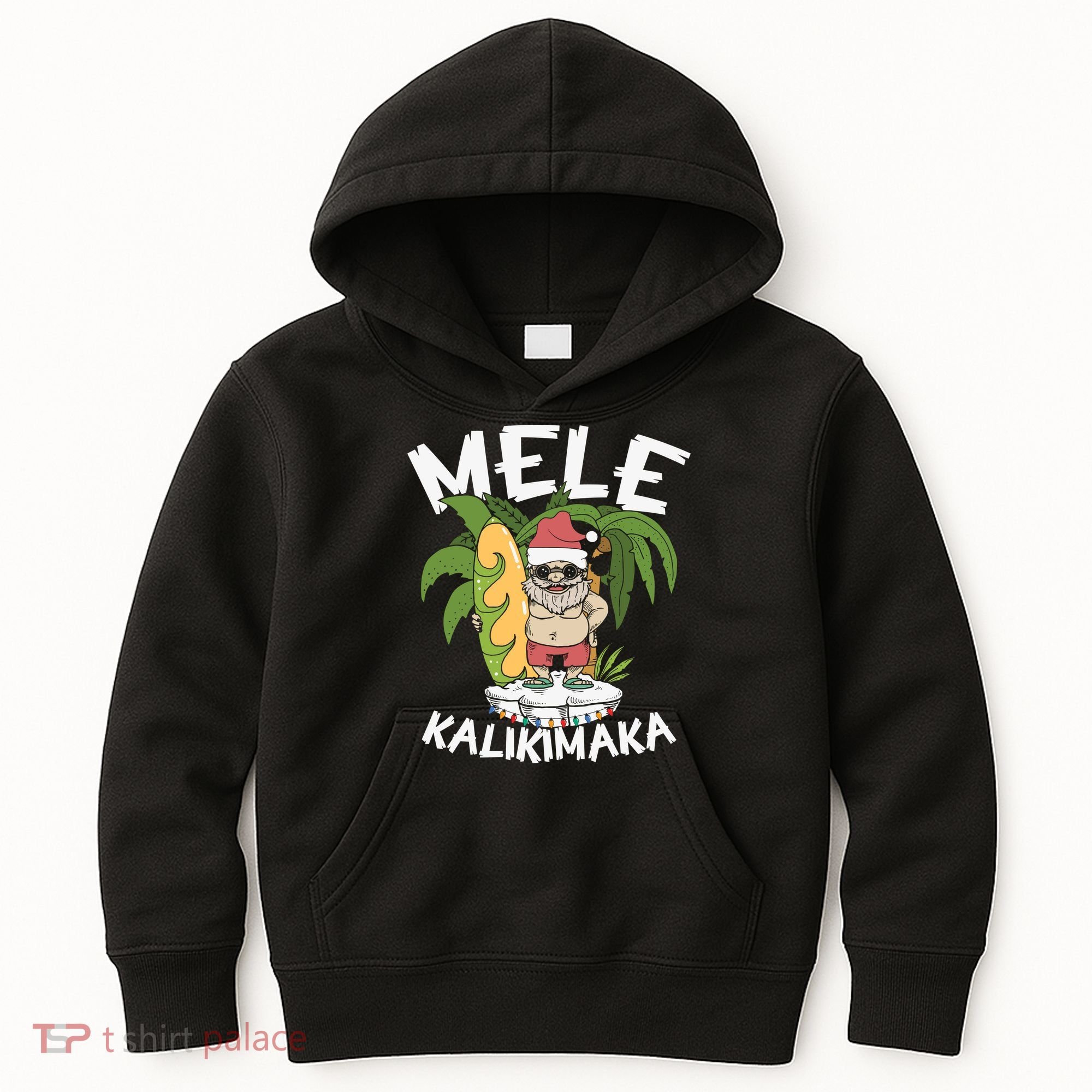 Mele Kalikimaka Palm Tree Hawaiian Christmas In July Kids Hoodie
