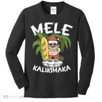 Mele Kalikimaka Palm Tree Hawaiian Christmas In July Kids Long Sleeve Shirt thumb 0