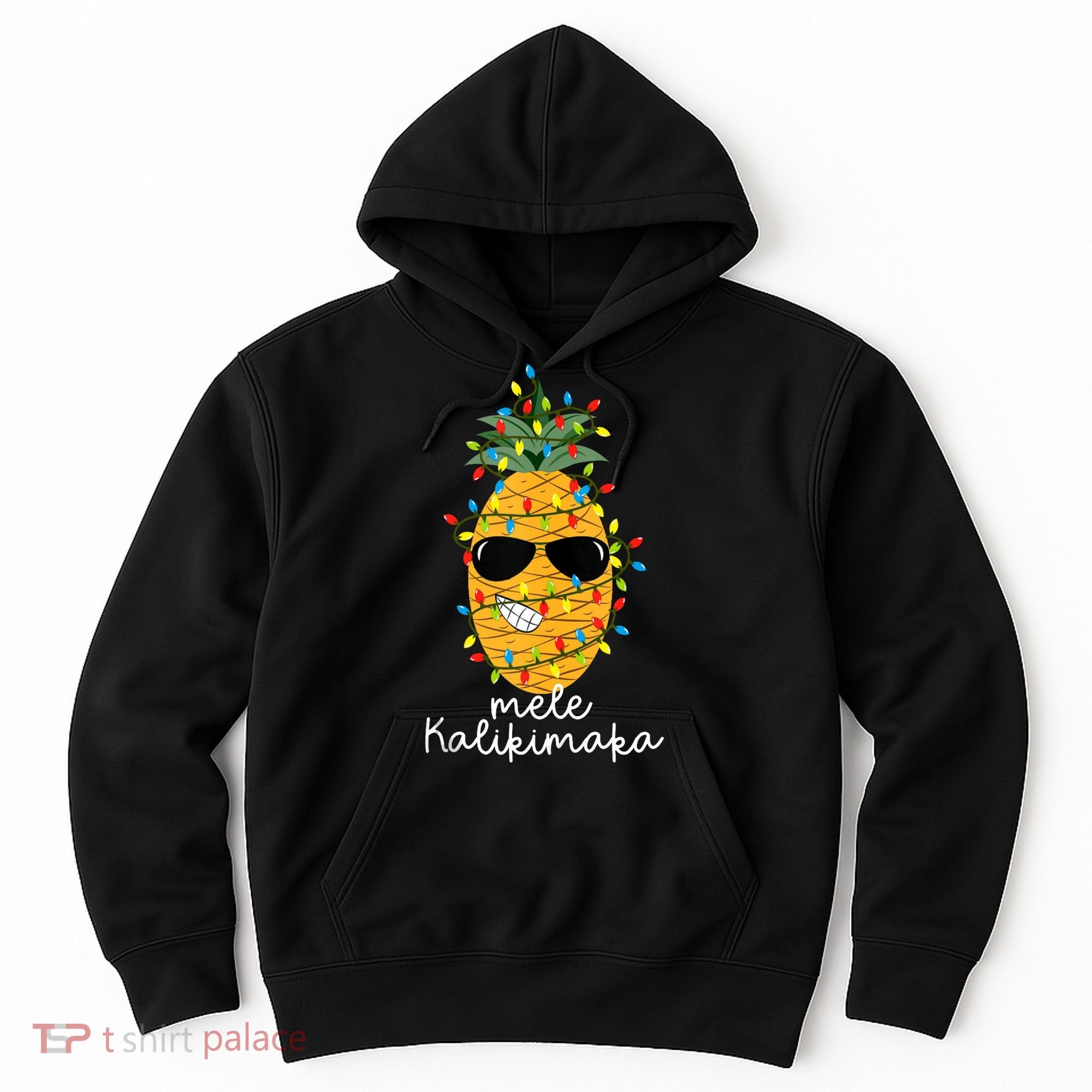 Mele Kalikimaka Pineapple Tree Hawaiian Christmas In July Tank Top Hoodie
