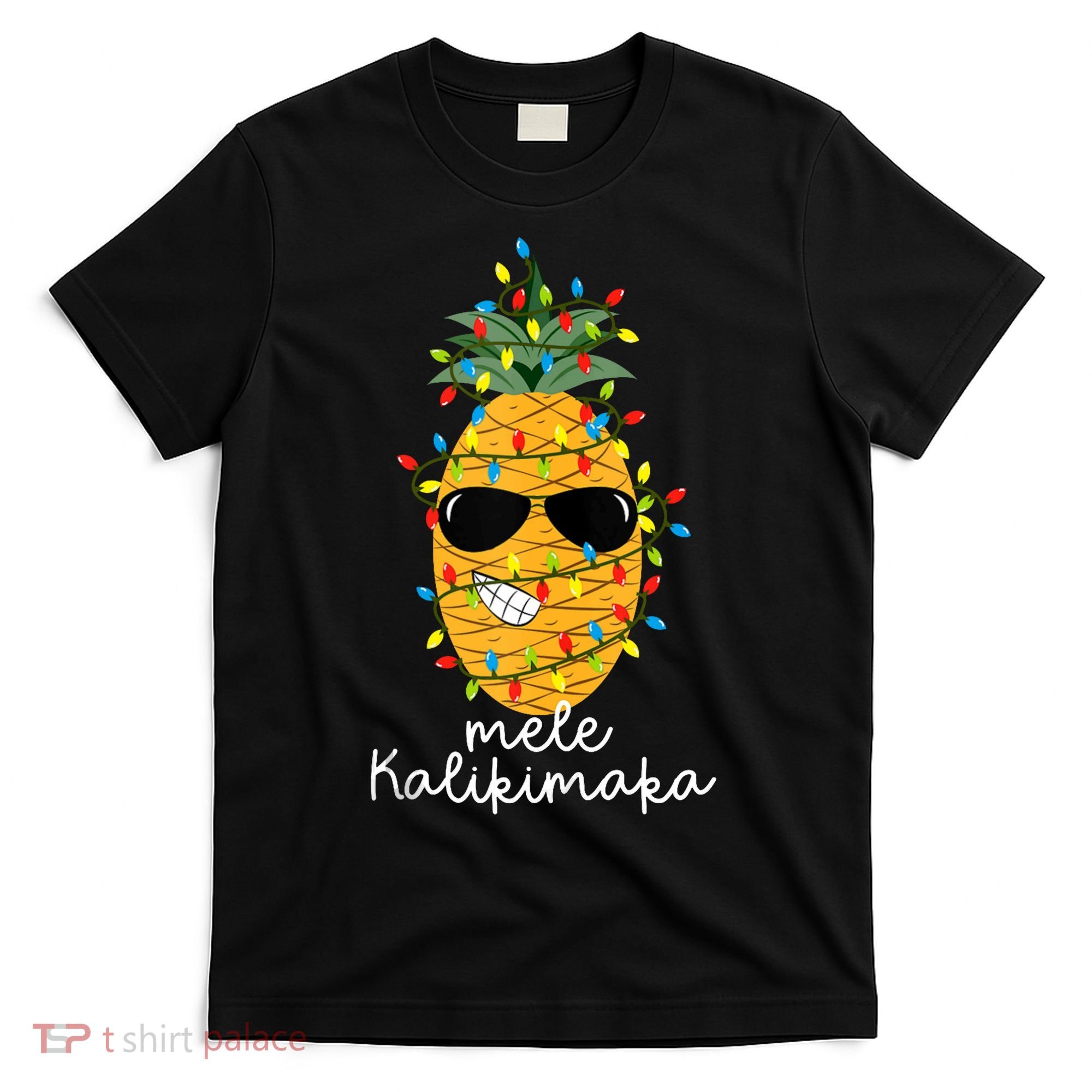 Mele Kalikimaka Pineapple Tree Hawaiian Christmas In July Tank Top T-Shirt