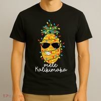 Mele Kalikimaka Pineapple Tree Hawaiian Christmas In July Tank Top T-Shirt thumb 3