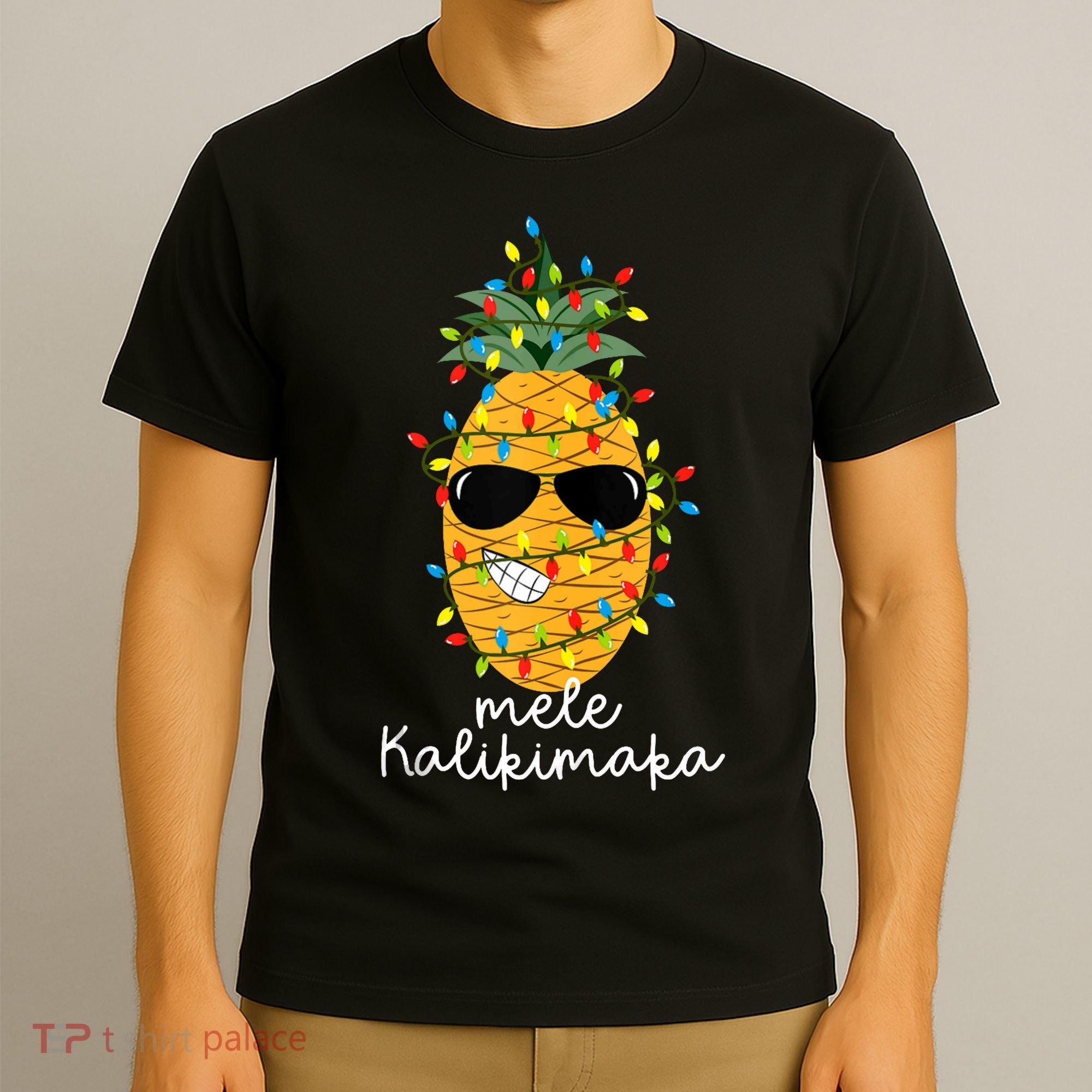 Mele Kalikimaka Pineapple Tree Hawaiian Christmas In July Tank Top T-Shirt