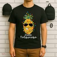 Mele Kalikimaka Pineapple Tree Hawaiian Christmas In July Tank Top T-Shirt thumb 6