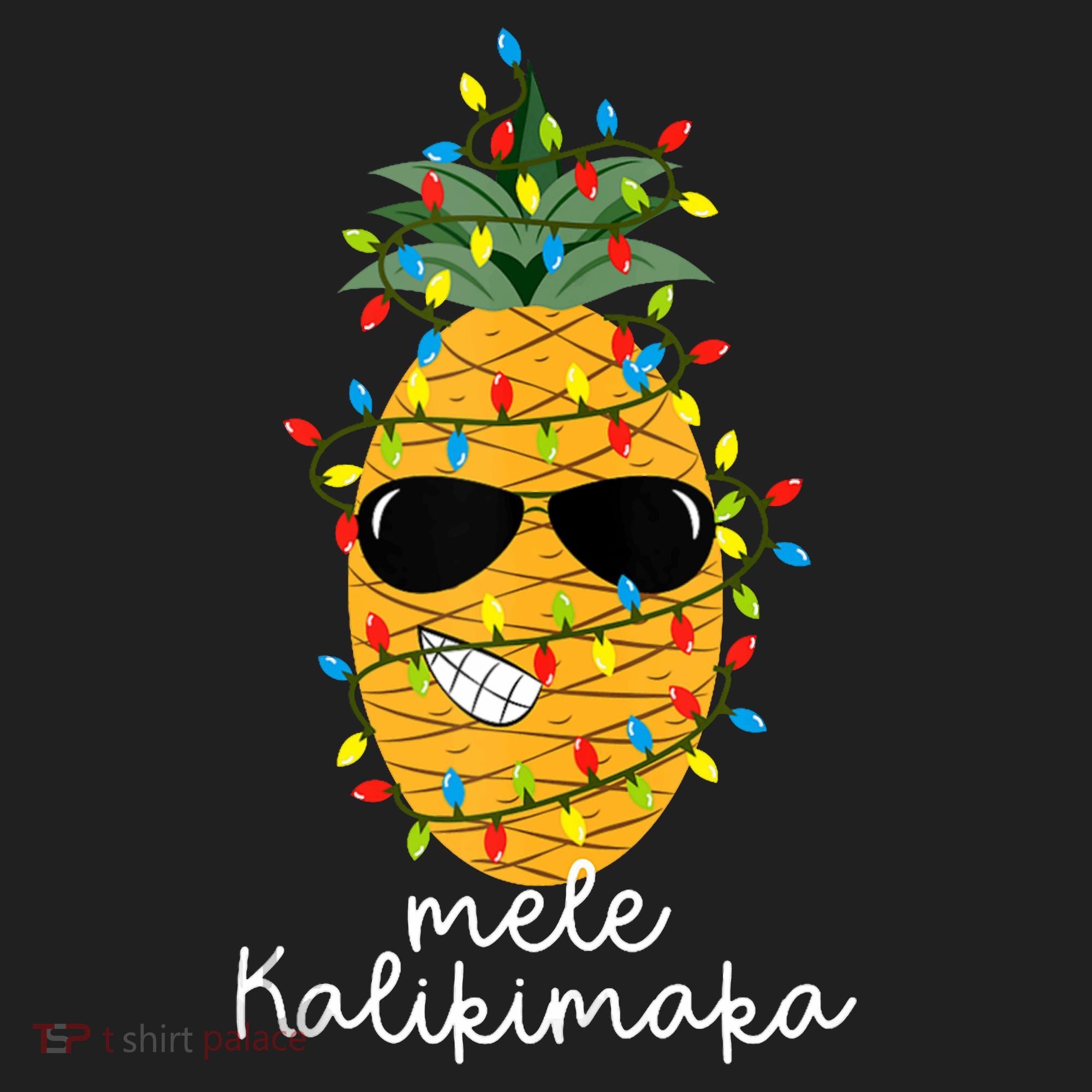 Mele Kalikimaka Pineapple Tree Hawaiian Christmas In July Tank Top Beanie
