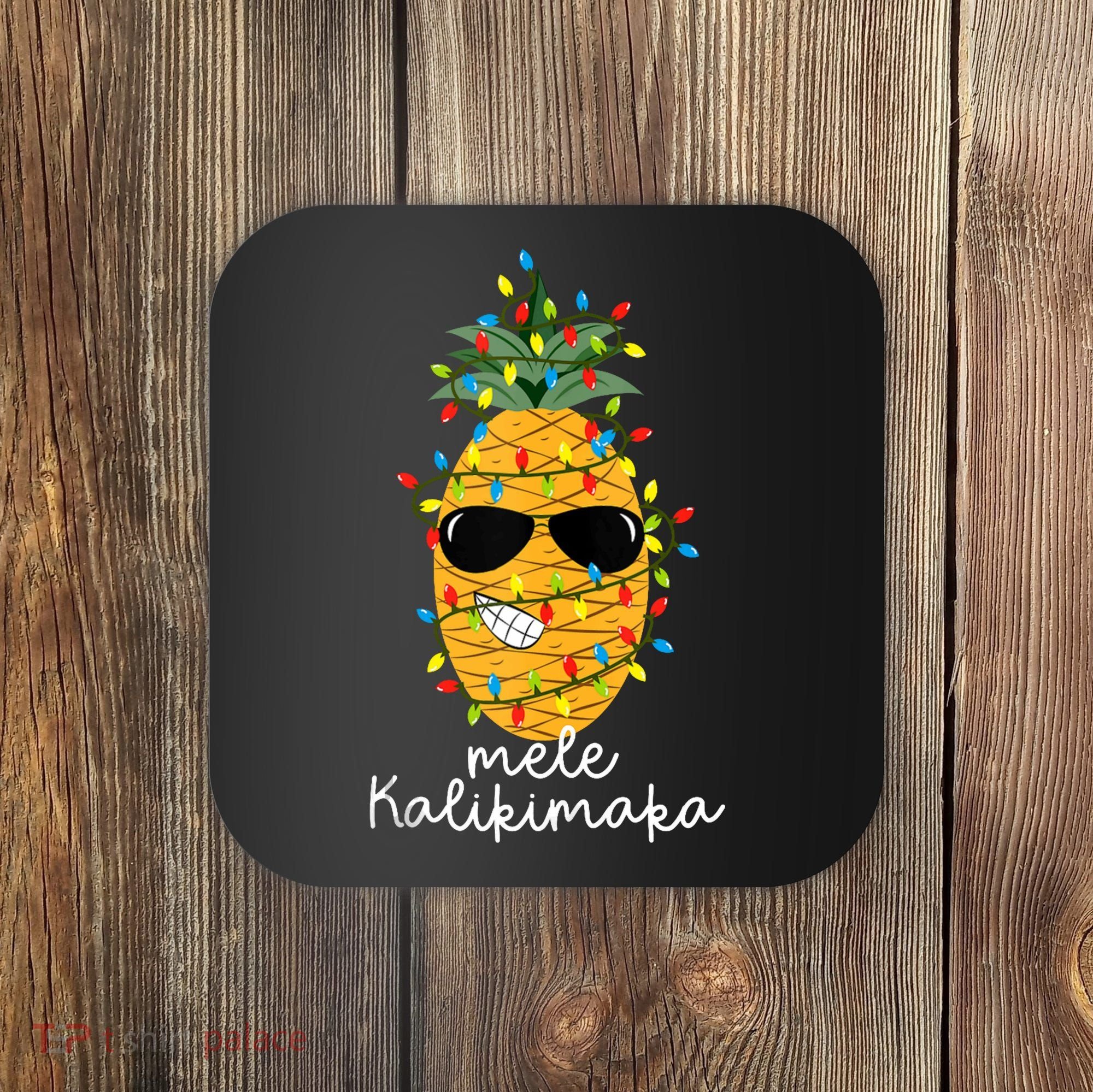 Mele Kalikimaka Pineapple Tree Hawaiian Christmas In July Tank Top Coaster