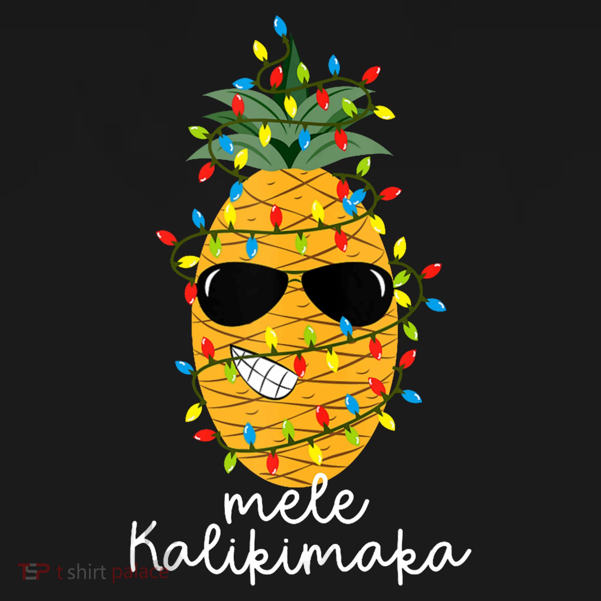 Mele Kalikimaka Pineapple Tree Hawaiian Christmas In July Tank Top Women's Hoodie