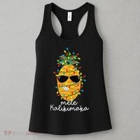 Mele Kalikimaka Pineapple Tree Hawaiian Christmas In July Tank Top Women's Tank Top thumb 3