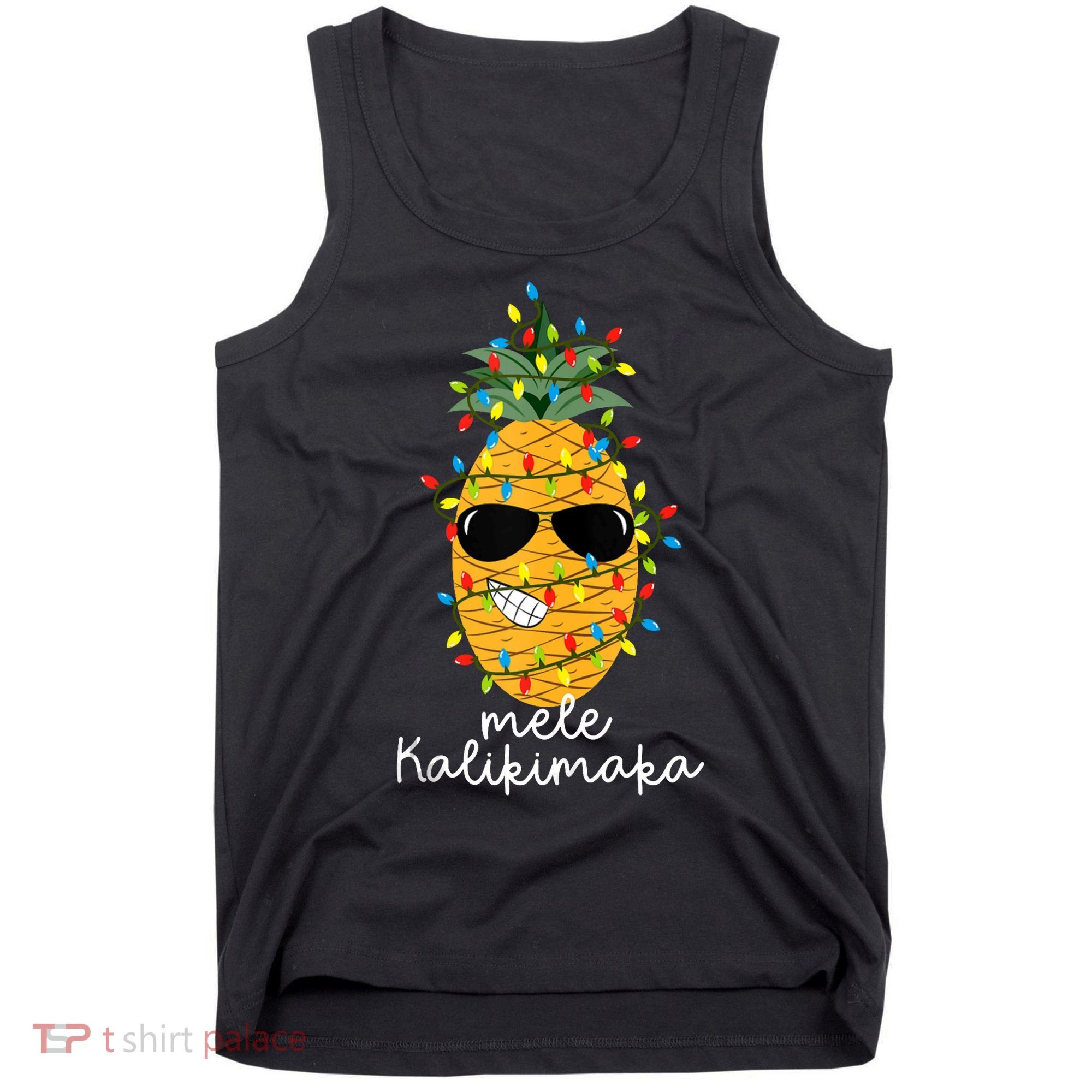 Mele Kalikimaka Pineapple Tree Hawaiian Christmas In July Tank Top Tank Top