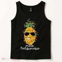 Mele Kalikimaka Pineapple Tree Hawaiian Christmas In July Tank Top Tank Top thumb 2