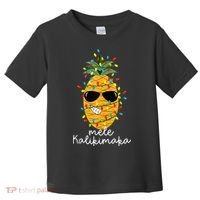 Mele Kalikimaka Pineapple Tree Hawaiian Christmas In July Tank Top Toddler T-Shirt thumb 0