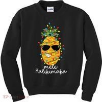 Mele Kalikimaka Pineapple Tree Hawaiian Christmas In July Tank Top Kids Sweatshirt thumb 0