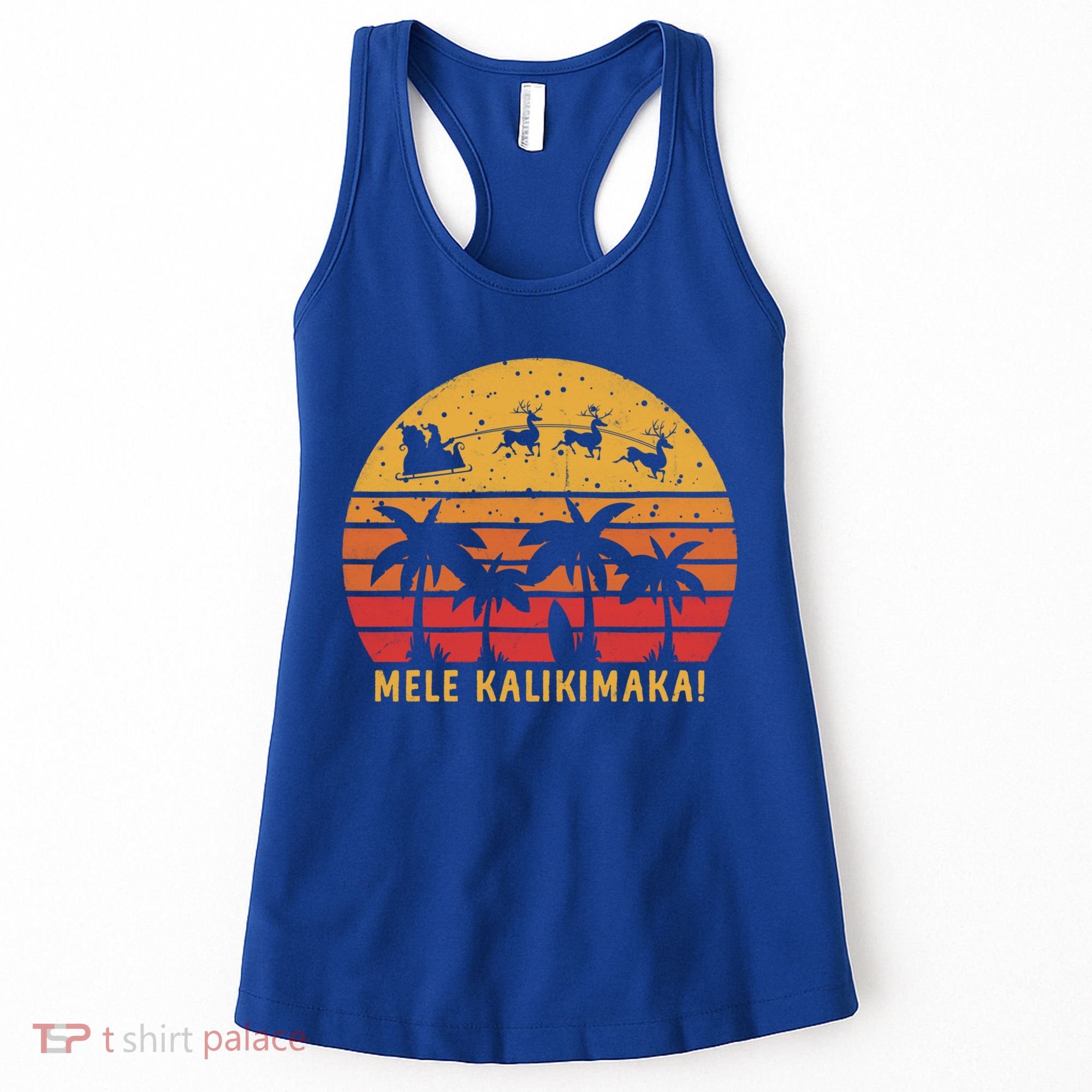 Mele Kalikimaka Retro Hawaiian Christmas Family Vacation Great Gift Women's Tank Top