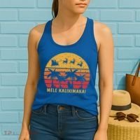 Mele Kalikimaka Retro Hawaiian Christmas Family Vacation Great Gift Women's Tank Top thumb 2