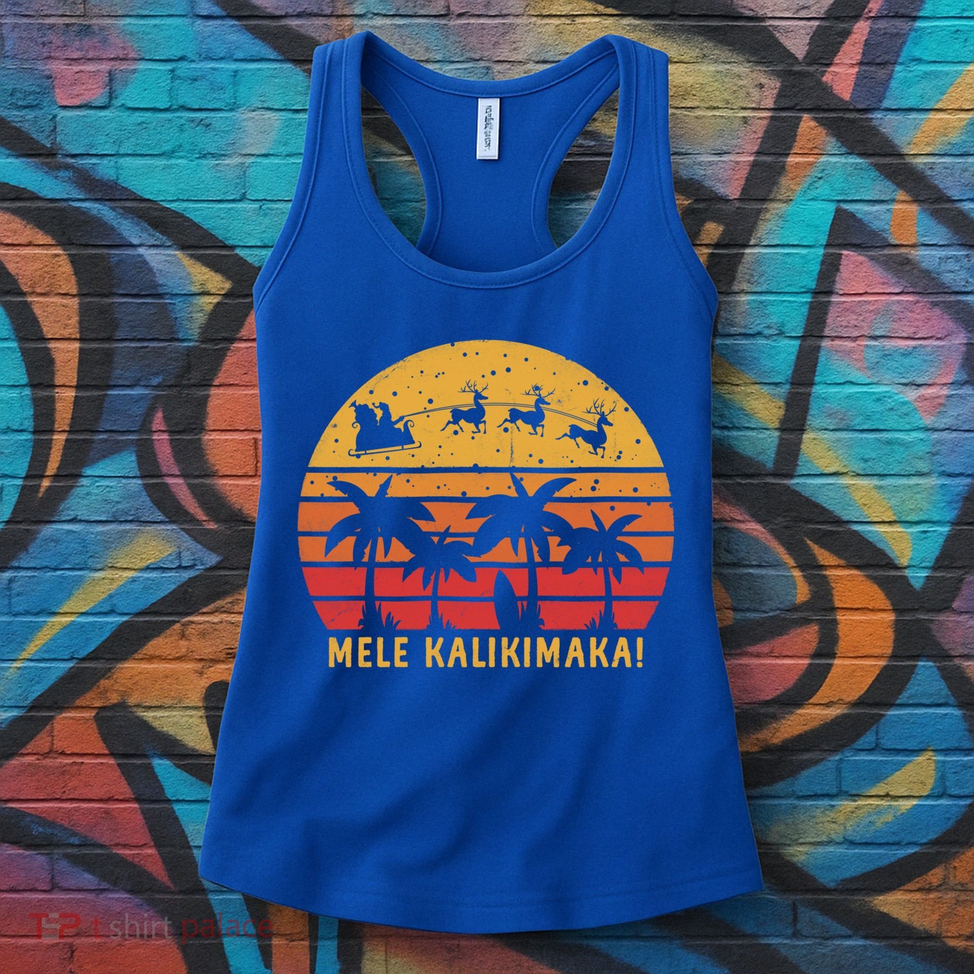 Mele Kalikimaka Retro Hawaiian Christmas Family Vacation Great Gift Women's Tank Top
