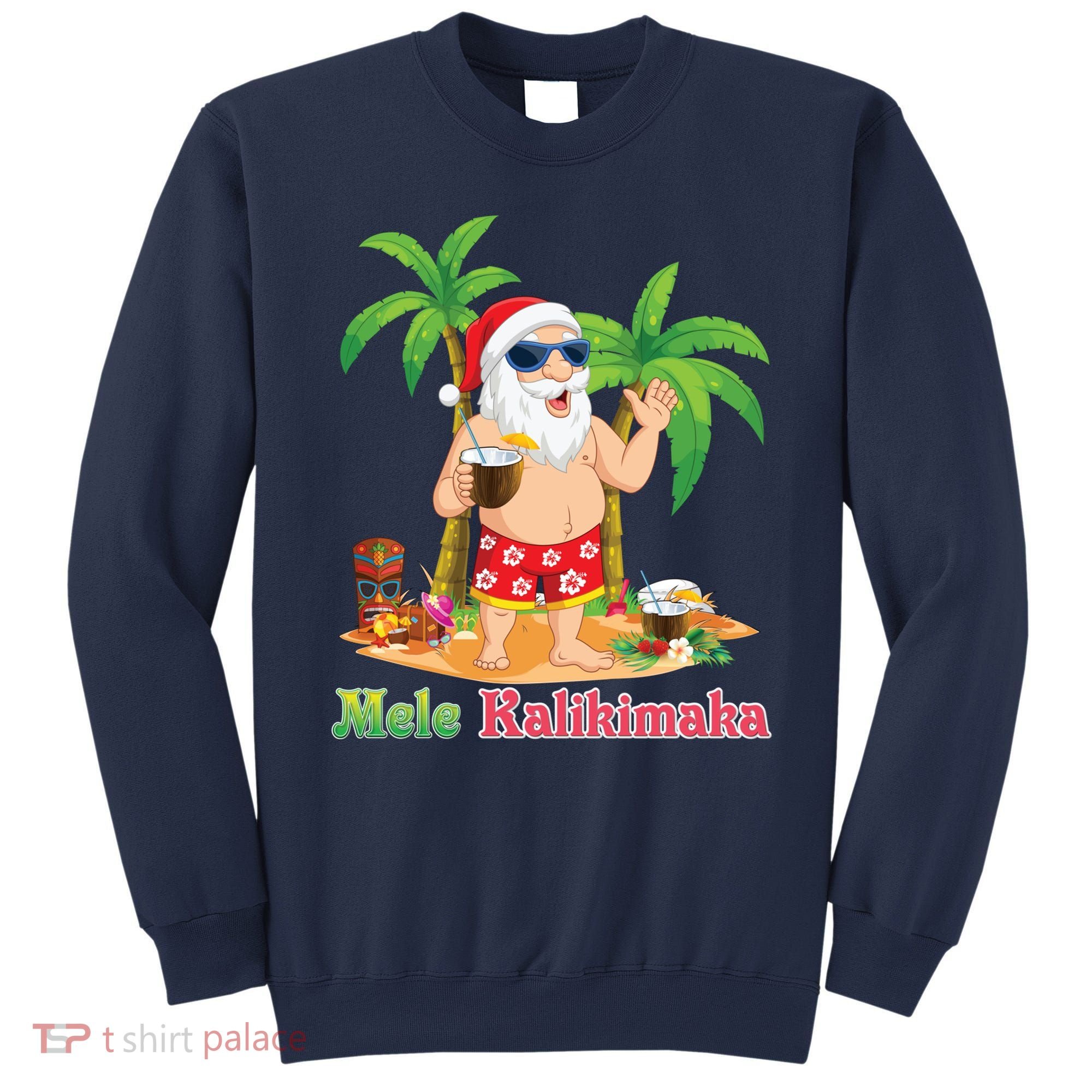 Mele Kalikimaka Santa Surfing Christmas Surf In July Merry Sweatshirt