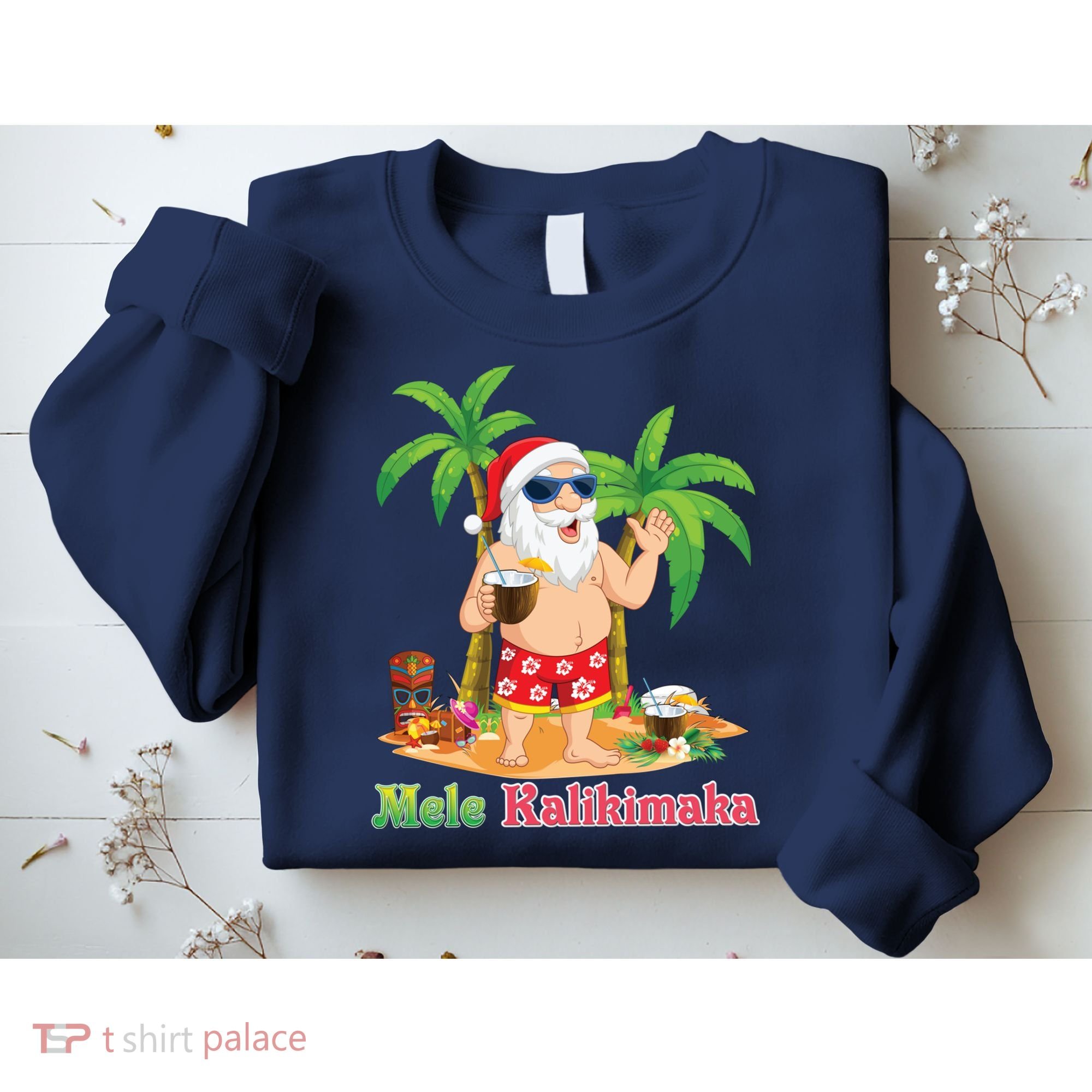 Mele Kalikimaka Santa Surfing Christmas Surf In July Merry Sweatshirt