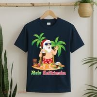 Mele Kalikimaka Santa Surfing Christmas Surf In July Merry T-Shirt thumb 2