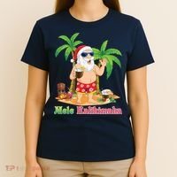Mele Kalikimaka Santa Surfing Christmas Surf In July Merry T-Shirt thumb 4