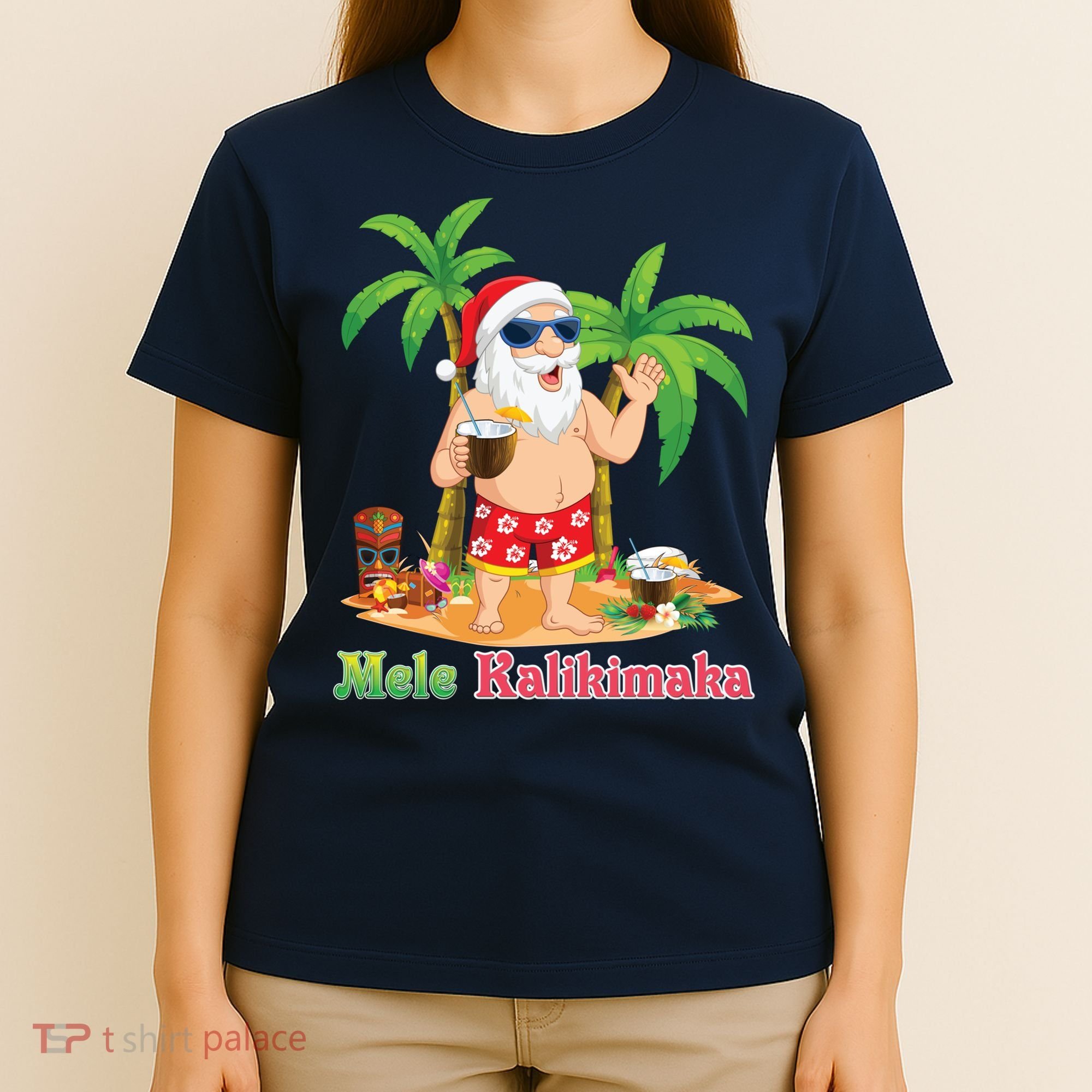 Mele Kalikimaka Santa Surfing Christmas Surf In July Merry T-Shirt