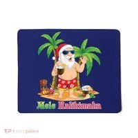 Mele Kalikimaka Santa Surfing Christmas Surf In July Merry Mousepad thumb 0