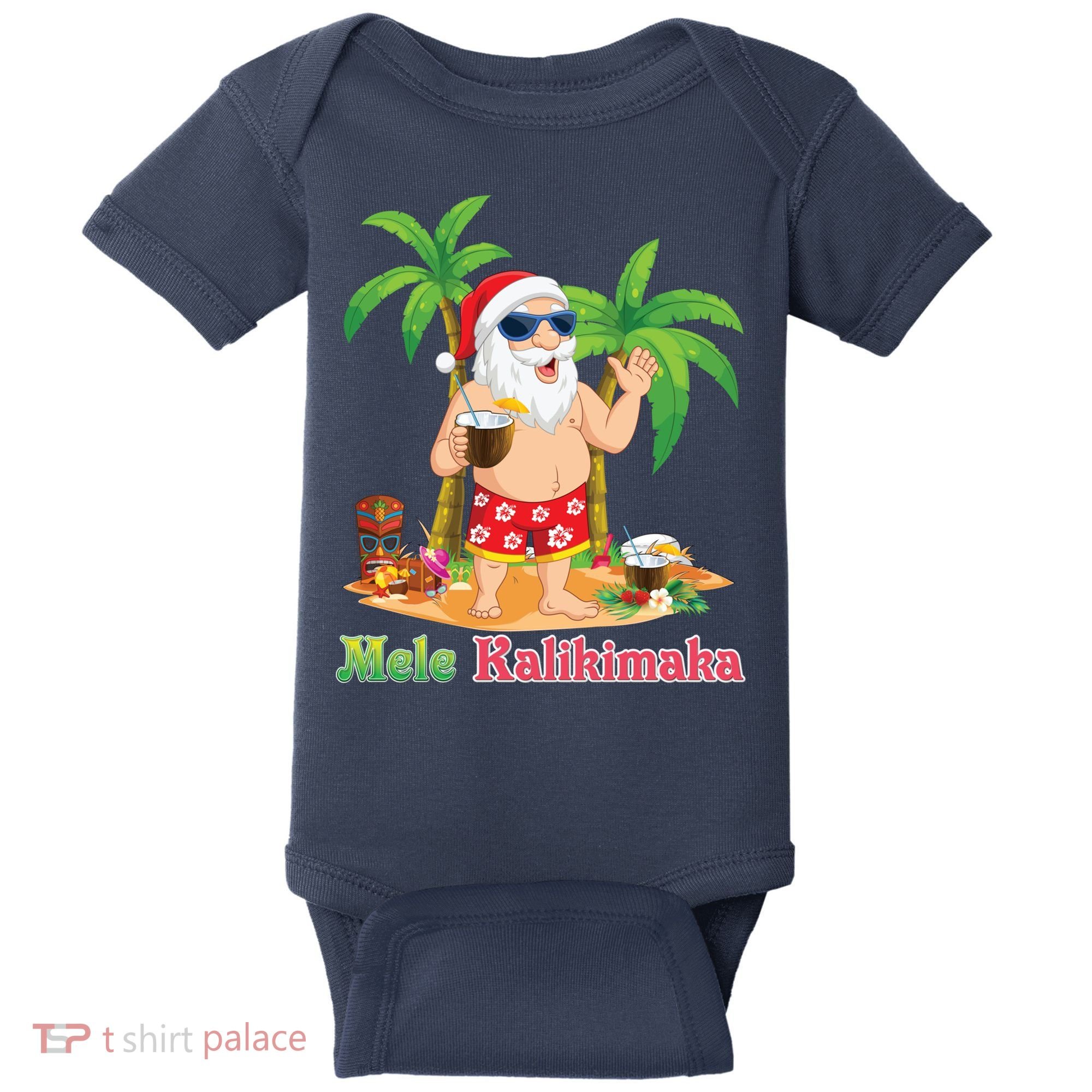 Mele Kalikimaka Santa Surfing Christmas Surf In July Merry Baby Bodysuit