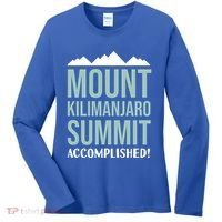 Mount Kilijaro Summit Accomplished Hiking Meaningful Gift Women's Long Sleeve Shirt thumb 0