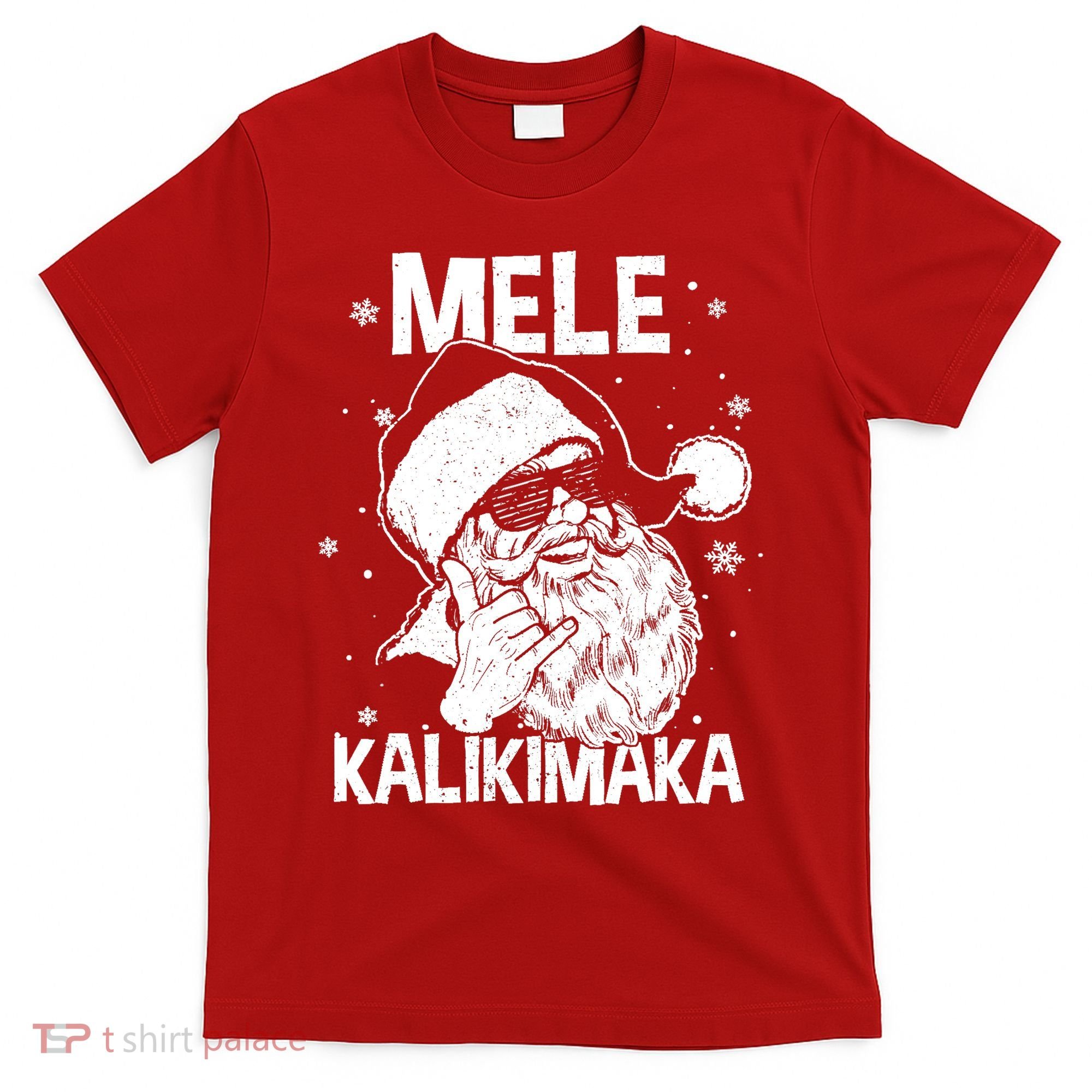 Mele Kalikimaka Santa Claus Shaka Hawaiian Christmas Hawaii T-Shirt
