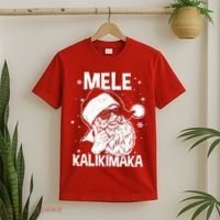 Mele Kalikimaka Santa Claus Shaka Hawaiian Christmas Hawaii T-Shirt thumb 2