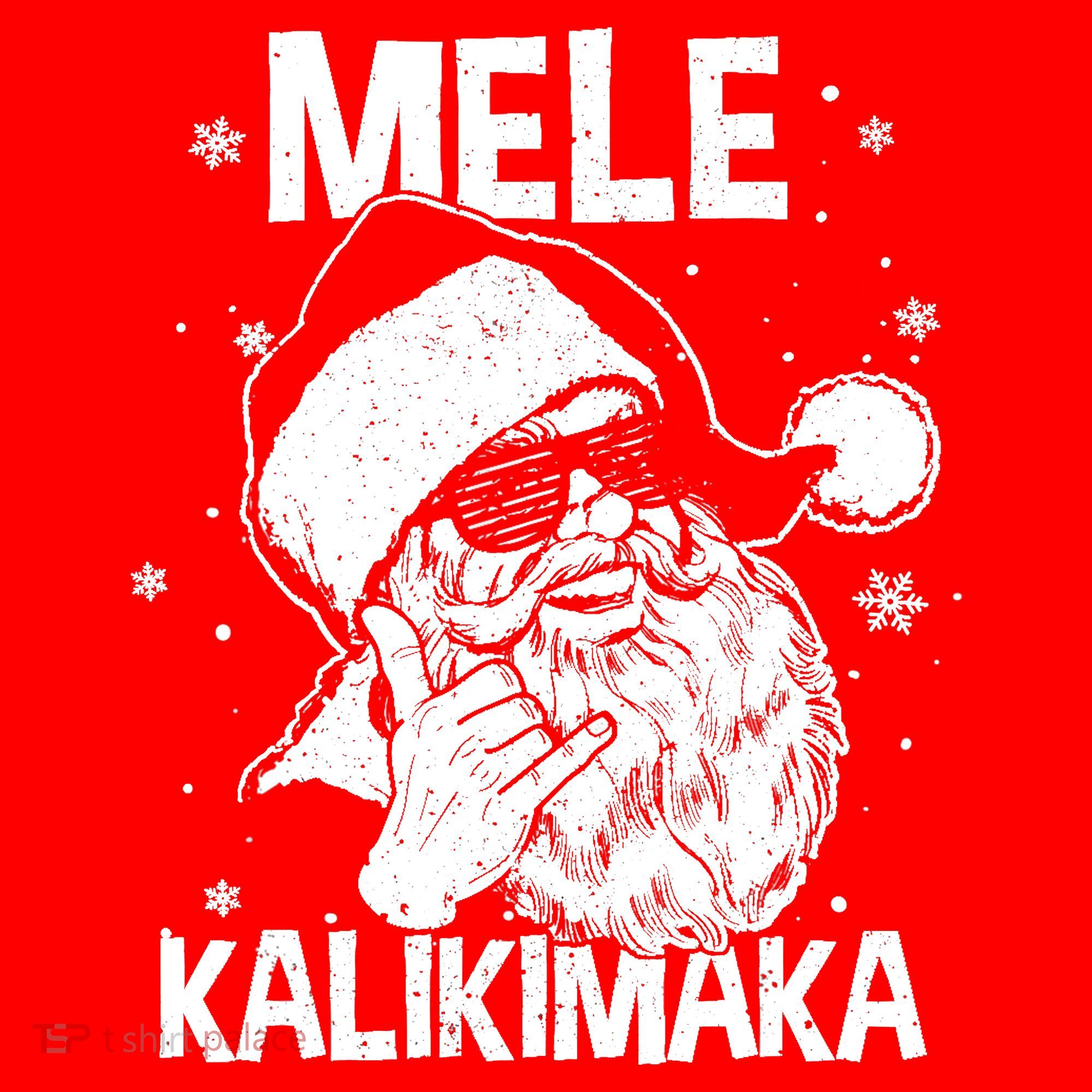 Mele Kalikimaka Santa Claus Shaka Hawaiian Christmas Hawaii T-Shirt