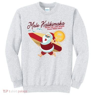 Mele Kalikimaka Surfer Santa Claus Sweatshirt