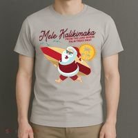 Mele Kalikimaka Surfer Santa Claus T-Shirt thumb 3