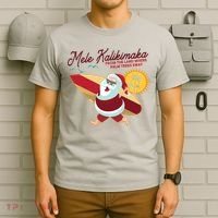 Mele Kalikimaka Surfer Santa Claus T-Shirt thumb 6