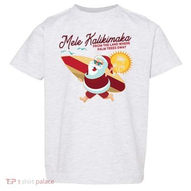 Mele Kalikimaka Surfer Santa Claus Toddler T-Shirt
