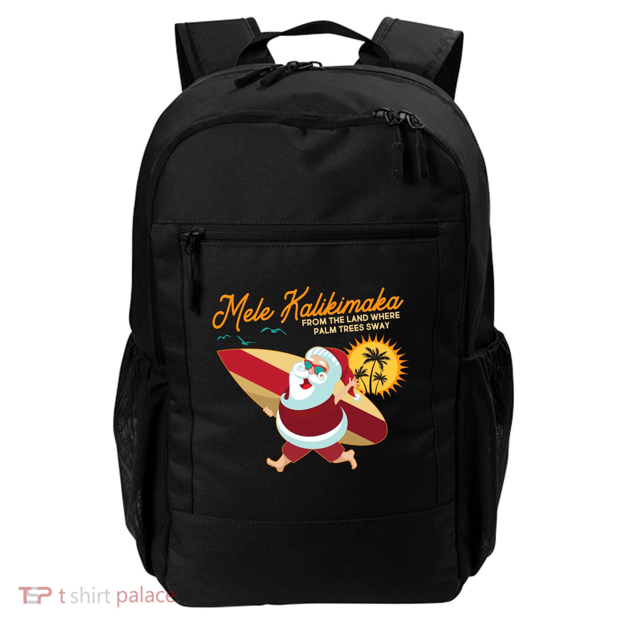 Mele Kalikimaka Surfer Santa Claus Backpack